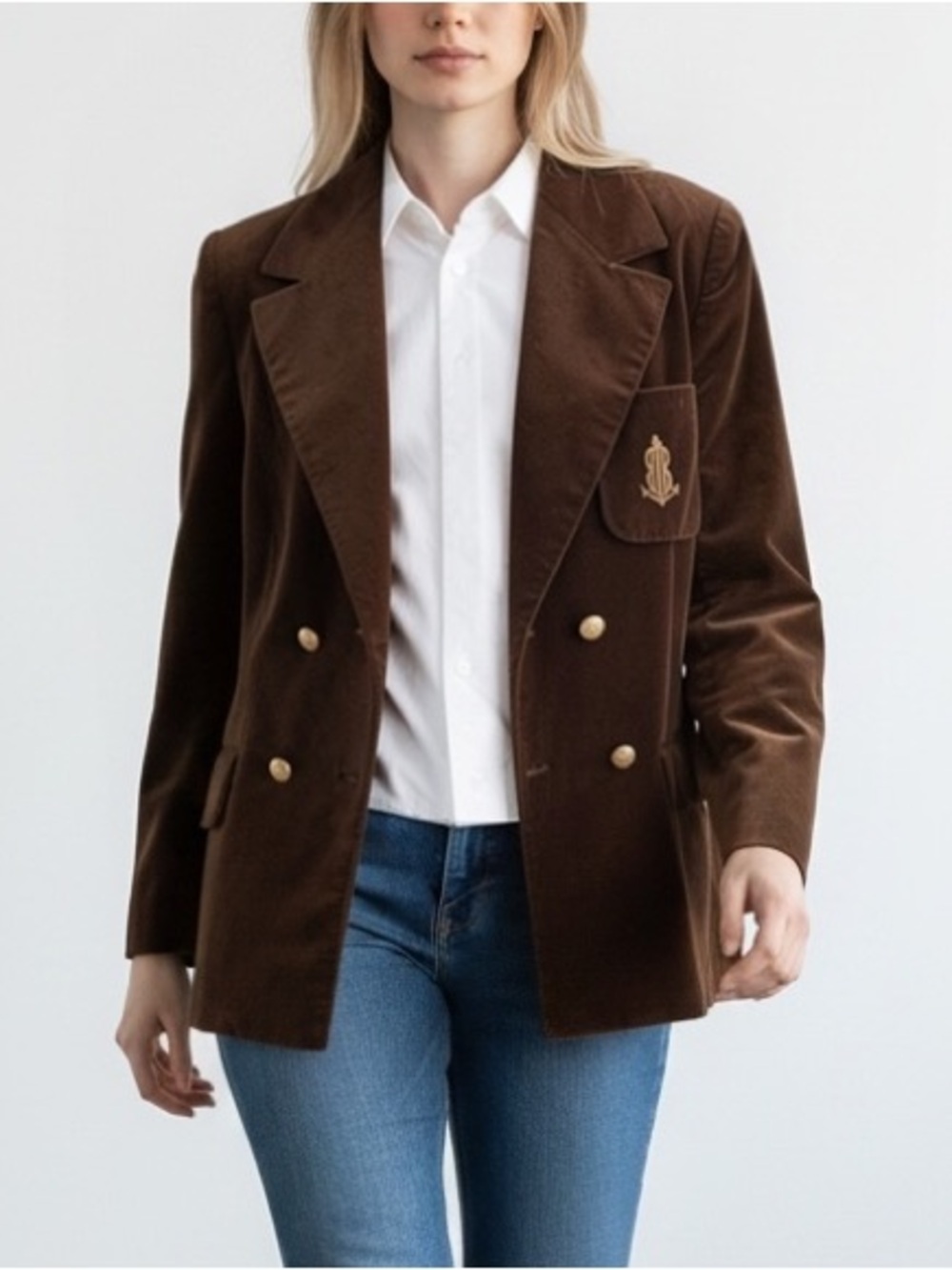 Blassport Women's Chocolate Velvet Blazer
